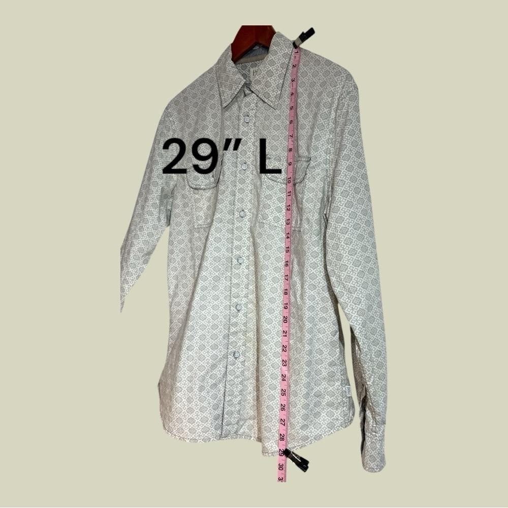 Western-inspired Long Sleeve Button Down Shirt with Cuffs 100% Cotton Size M - Picture 2 of 9